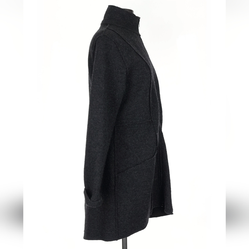 Theophilus Charcoal 100% Wool Coat Size Small - Picture 3 of 6
